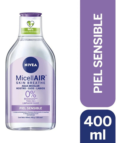 Nivea Agua Micelar 5en1 400ml 0% Residuos