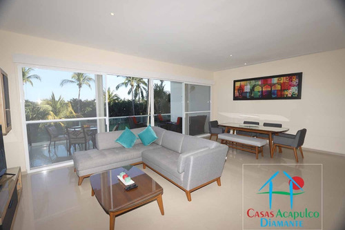 Imagen 9 de 30 de Cad Pacífico Diamante Vela 102. Terraza Con Vistas A Los Jardines Y Albercas