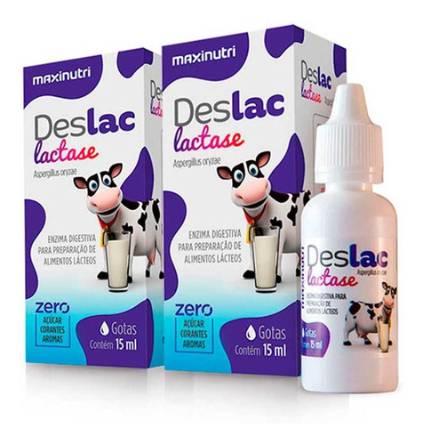 Kit 02 Deslac Lactase Gotas 15ml Maxinutri