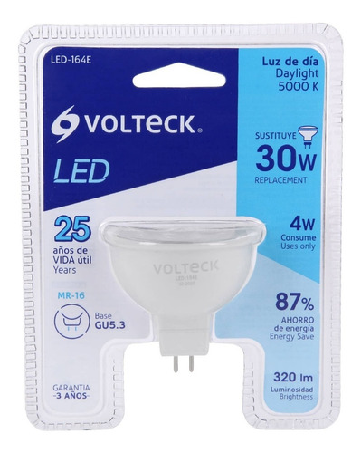 Lámpara De Led, Mr16, 127v, 4 W, Luz Día Volteck 46178