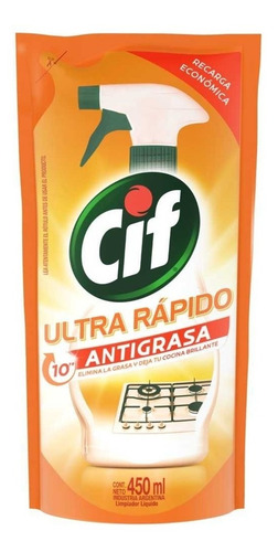 Repuesto Económico Cif Limpiador Líquido Antigrasa 450 Ml