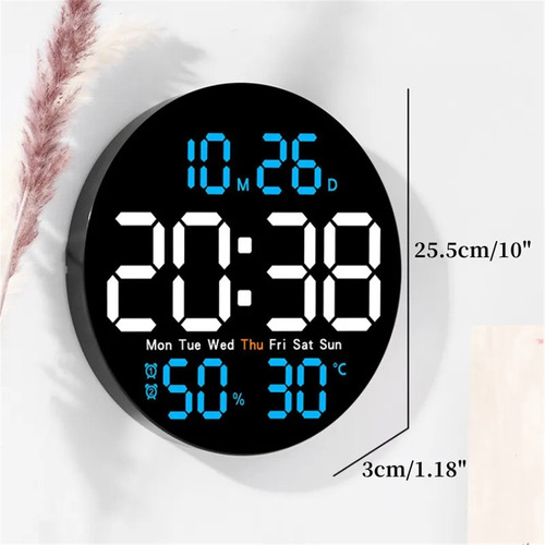 Reloj De Pared Silencioso Led Digital Simple De 10 Pulgadas