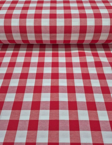 Tela Por Metro Escoces Algodón Y Poliéster 1.5m X60m Verde Y Blanco / Rojo Y Blanco Cuadros