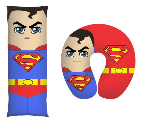  Kit De Almofadas Superman - 2 Peças Para Proteção Na Viagem