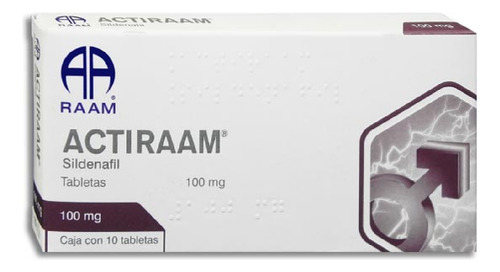 2 Cajas Actiraam Sildenafil 10 Tabletas 100 Mg Raam