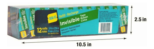 Seal-it Rollos De Repuesto De Cinta De Papelería Invisible,