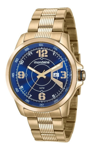 Relógio Mondaine Masculino Dourado Linha Luxo Original 