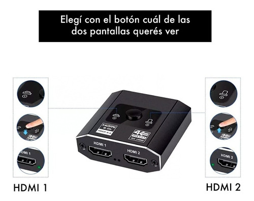 Switch Splitter Hdmi 4k 60hz Bidireccional