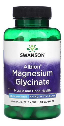 Magnesio Glicinato Quelado 133 Mg 90 Cápsulas Swanson