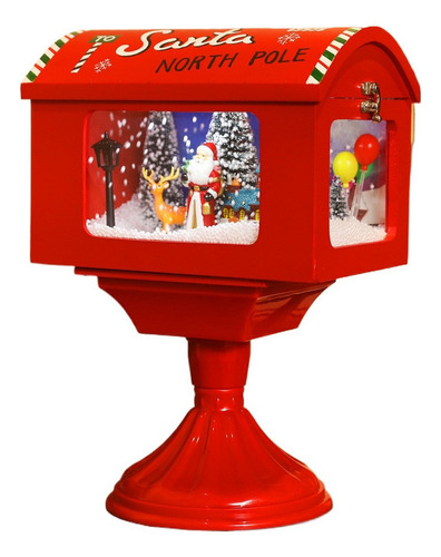 Caja Navideña Con Adornos Musicales Luminosos, Buzón De Papá