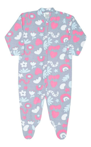 Pijama Macacão Infantil Com Pé Soft Dedeka Inverno Menina