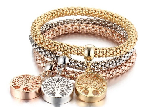 3 Pulseras Árbol De La Vida Cristal Para Mujer Dama Regalo