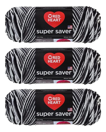 Red Heart Super Saver Ovillo De Lana Zebra E300 932 3 Unidad