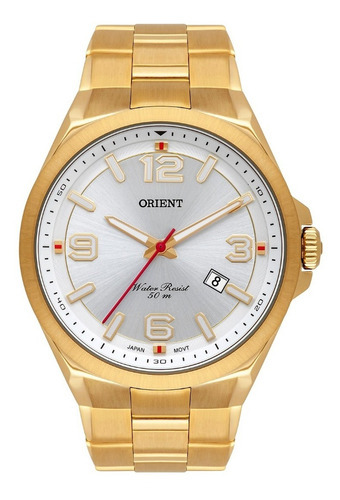 Relógio Orient Masculino Mgss1204 S2kx Dourado Aço Cor do fundo Prata