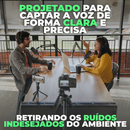 Kit 4 Microfones Podcast Radio Live Profissional Dylan Dm5