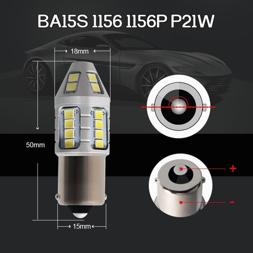 Imagen 4 de 8 de S&d Kit 2 Focos Led 1156ba15s 1000lm 5w 6000k