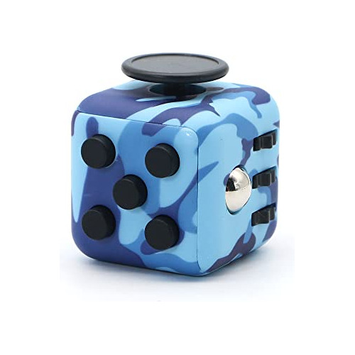 Cubo Fidget Alivio Estrés Y Ansiedad (azul Camuflaje)