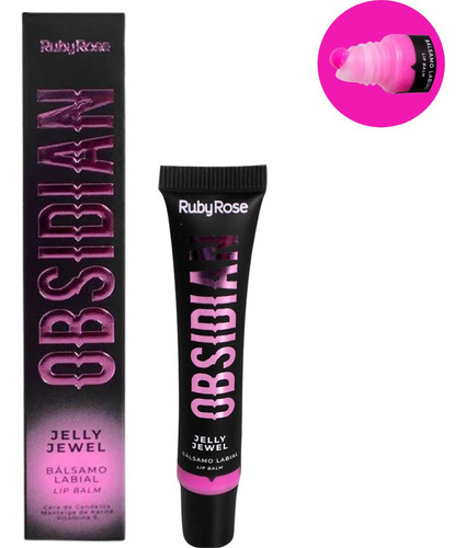 Hidratante Bálsamo Labial Lip Balm Ruby Rose Obsidian Jelly