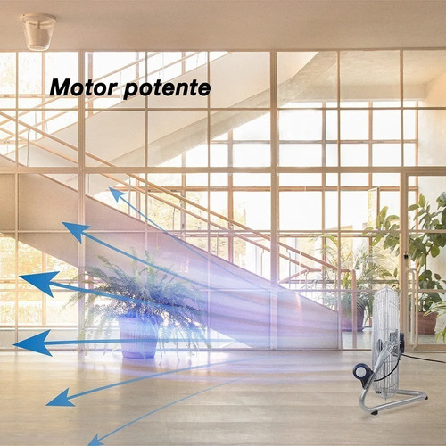 Ventilador de pared y de piso Mytek 3306 plateado con 3 aspas de metal, 20" de diámetro 127 V
