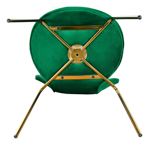 Juego Set 4 Sillas Terciopelo Comedor Tapizada Minimalista Estructura de la silla Dorado Asiento Verde