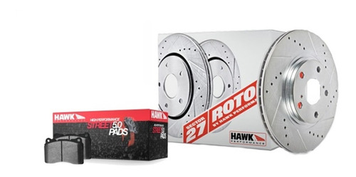 Kit De Discos Y Pastillas Para Golf Mkiv Mk4 Hawk Brake