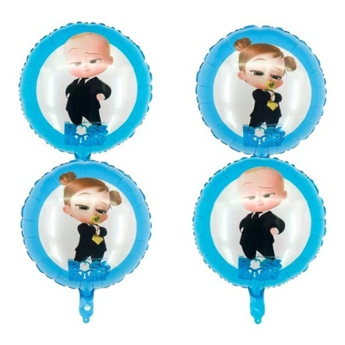 Set X4 Globo Metalizado Personajes (45cm) Un Jefe En Pañales