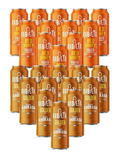 Combo 24latas 473cc Cerveza Rabieta Golden Ale/red Honey