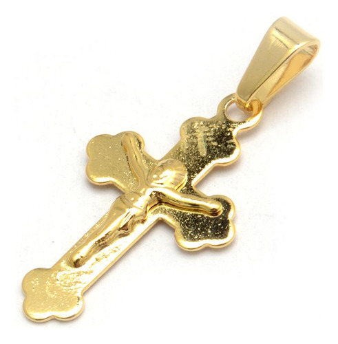 Dije Crucifijo Trinidad 2,2cm De Acero Dorado 