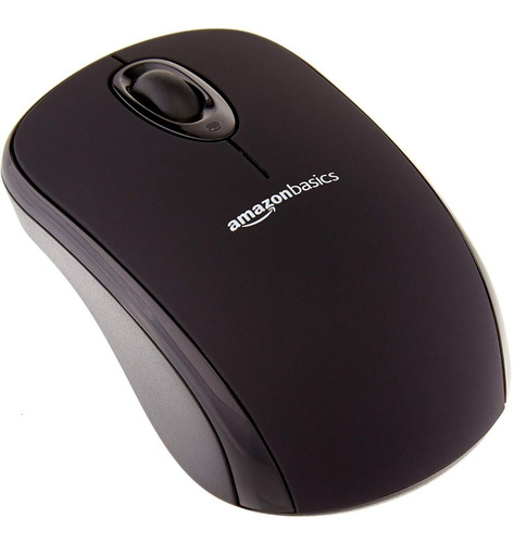 Mouse Raton Inalambrico Amazonbasic Mini Receptor + Baterias Color Negro