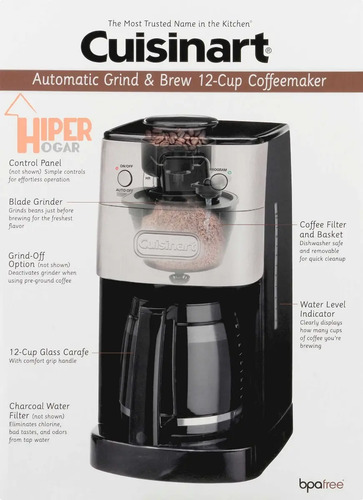 Cafetera De Filtro Cuisinart Molinillo Automatico Dgb625bcar | Envío gratis
