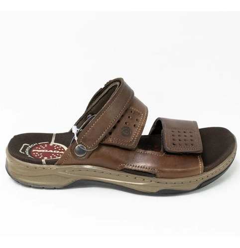 Imagem 3 de 6 de Sandália Pegada Masculino Chinelo Papete Couro 132206 Marrom