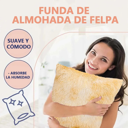 Funda De Cojín De Felpa Tie-dye Rou'ruan 40*40cm 2 Piezas Beige Teñido Anudado