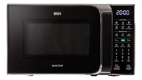 Microondas Bgh Eco Negro Digital 20 Litros 700w Monofunción