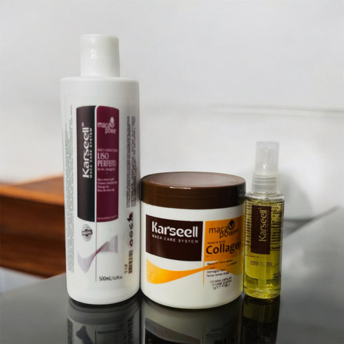 Kit Karseell Progressiva 500ml +máscara Collagen + Óleo 50ml