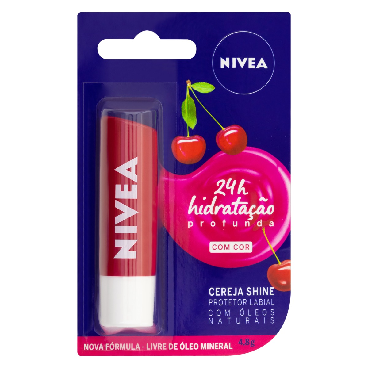 Protetor Labial Cereja Shine Nivea Blister 4,8g