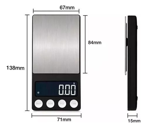 cocina pesa balanza digital de alta precisión de 0,1g a 500g Color Negro Vida Buenas