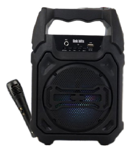 Bocina Altavoz Karaoke Luces Led Rgb Microfono 6.5 PuLG 2 Pz Color Negro