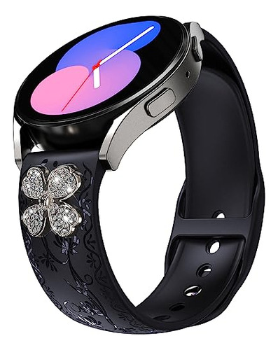 Correa Floral Negra Galaxy Watch 40/44m