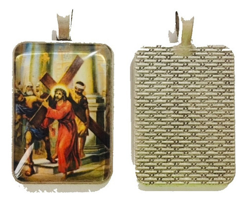 65 Medallas Jesus En El Via Crucis De 3.5cm X 2.5cm