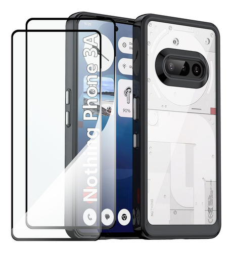2x Mica Funda Para Nothing Phone 3a Case Cristal Templado