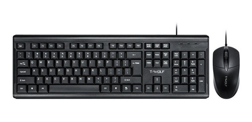 Imagen 2 de 3 de Kit Teclado Y Mouse Alámbrico Usb T-wolf / Eleco