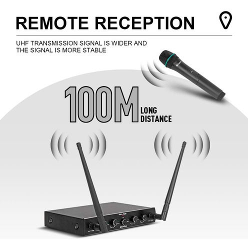 Sistema De Micrófono Inalámbrico Debra Audio Pro Uhf De 4...