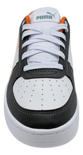 Tenis Puma Joven Modelo 394461 13 Color Bco/naranja/verde Originales Casuales Piel Urbanos