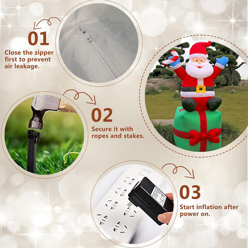 - Sd Mc Decoraciones Navideñas 180 Cm, Inflables, Led,