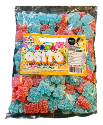 Gomitas Dulces Ositos Panditas Rojos Y Azules 1kg