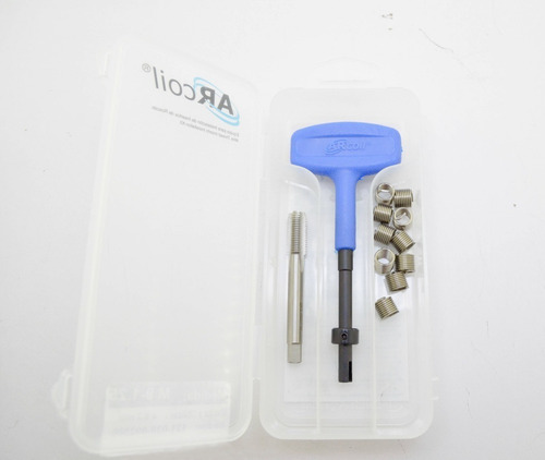 Imagen 2 de 7 de Kit Reparacion Rosca Arcoil M 8x1.25 Insertos, Macho Y Herra