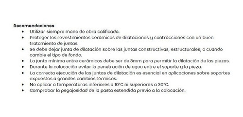 Imagen 5 de 6 de Mezcla Adhesiva Weber Porcelanato X 30kg