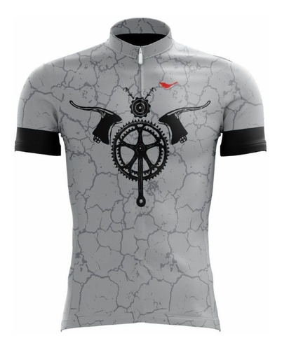 Camisa Scape Pedivela Cinza E Preta Ciclismo Ciclista Bike