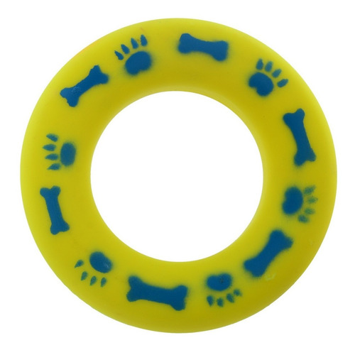 Líder Pet Brinquedo Para Cães Argola Pequena Amarelo 9cm