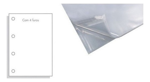 Envelope Plástico 4 Furos Oficio 0.20mm - Cx Un C/300